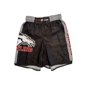 Wrestling Shorts With Drawstring Boys Large Black Polyester Bronco Horse